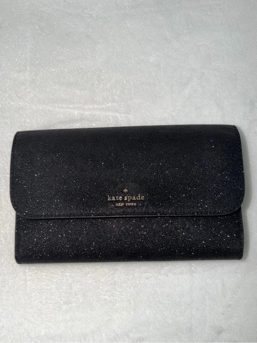 kate spade black sparkle wallet